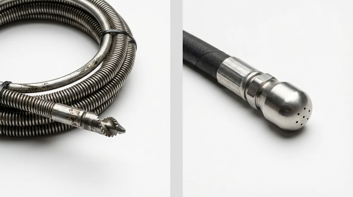 Drain snake cable and hydro jetting nozzle used for drain cleaning in Altamonte Springs, FL