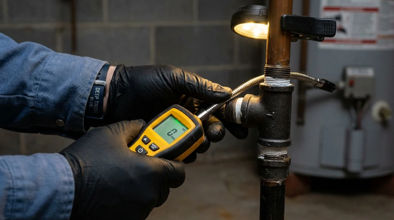 Gas leak detection with electronic sniffer by Johns Plumbing LLC in Altamonte Springs